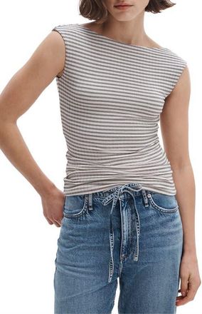Rag & Bone Luca Stripe Rib Tank in Ivory Stripe at Nordstrom, Size Xx-Small