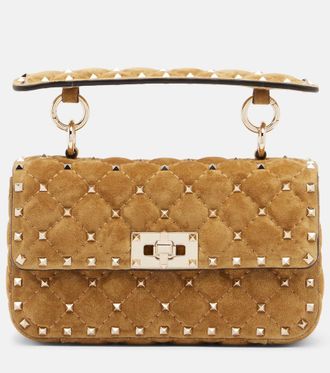 Valentino Garavani Rockstud Spike Small suede top-handle bag