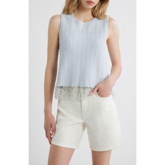 Rag & Bone James Fringe Hem Sweater Tank in Light Blue at Nordstrom, Size Xx-Small