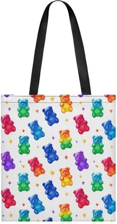 Generic Colorful Gummy Bears Candies Sweet Tote Bag for Women Men Shoulder Bags Purses Pouch Handbags