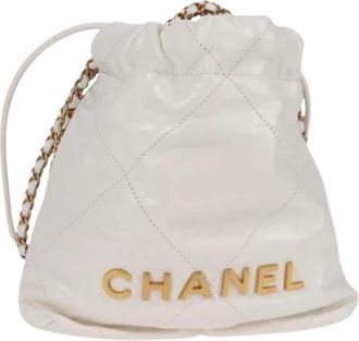 Chanel Pre-owned Vintage Bucket Bag - Dames - Vintage Tas - Wit - ONE Size - Leer - Vintage