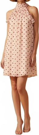 Skylar Rose Polka Dot Halter Mini Dress In Blush Combo