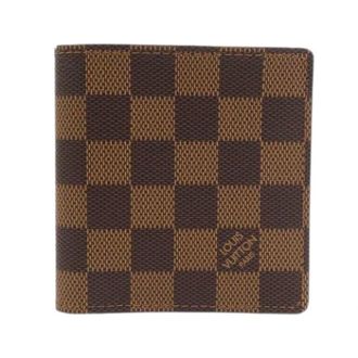 Louis Vuitton Pre-owned Damier Canvas Bi-fold Portemonnee - Dames - Pre-owned - Bruin - Maat: ONE Size