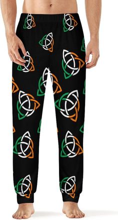 Generic Irish Ireland Celtic Tribal Comfortable Pyjamas Bottoms for Men Casual Lounge Pants Elastic Waist Pjs Trousers M