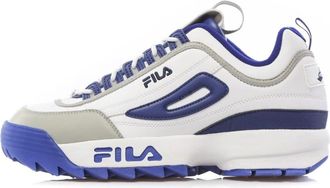 Fila Schoenen, Heren, Veelkleurig, 40 EU, Lage Disruptor Schoen in Wit/Marine/Grijs