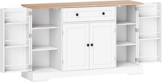HOMCOM Aparador de cocina 138x40x83.5 cm blanco