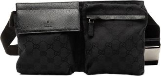 Gucci Marsupio Double Pocket in tela GG con tasche 2000-2015 - Nero