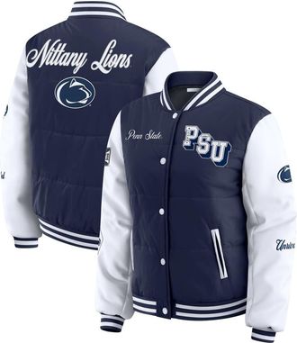WEAR by Erin Andrews Womens WEAR by Erin Andrews Navy Penn State Nittany Lions Varsity Puffer Jacket at Nordstrom, Size Xx-Large