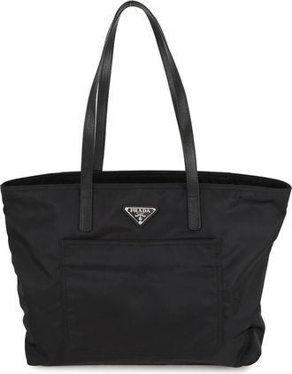 Prada Black Nylon Handbag Tote Bag (Pre-Owned)