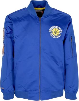 Mitchell & Ness NBA Lichtgewicht Satijnen Bomberjack - Heren - Bomber jackets - Blauw - XL - Satijn - Jassen