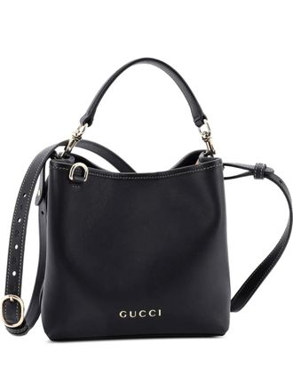 Gucci Emblem Leather Small bucket bag - Black