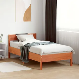 vidaXL Vidaxl - Estructura De Cama Sin Colch&oacute;n Madera De Pino Marr&oacute;n 90x200 Cm