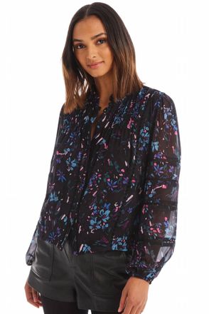 Allison New York Erica Blouse In Black Floral