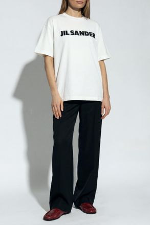 Jil Sander T-shirt With Printed Logo, Womens, White