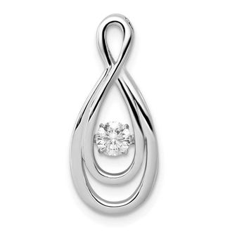 Diamond2Deal 14k White Gold 1/4 Ct Lab Grown Diamond Vibrant Infinity Slide Pendant
