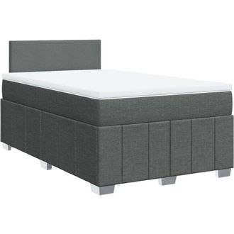vidaXL Cama Box Spring Con Colch&oacute;n Tela Gris Oscuro 120x200 Cm Vidaxl