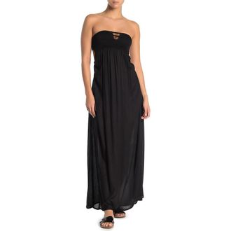 Boho Me Strapless Maxi Cover-Up Dress in Black at Nordstrom Rack, Size X-Small