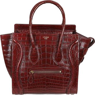 Celine Micro Luggage Handbag - Dames - Handtassen - Bruin - ONE Size - Leer - Tassen