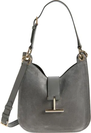 Tom Ford Small Tara Suede Top Handle Bag in Grey at Nordstrom