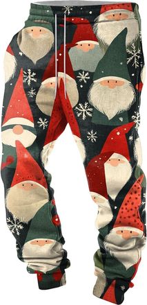 Generic Mens Christmas Jogging Bottoms Christmas Training Sweatpants Xmas Joggers Long Sweatpants Cargo Work Trousers Baggy Cargo Pants Christmas Trousers wit
