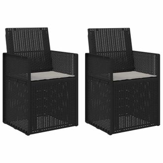 vidaXL Sillas De Comedor De Jard&iacute;n 2 Pcs Antracita Y Gris Claro Pp Vidaxl