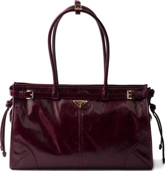 Prada Borsa tote Bonnie in pelle - Marrone