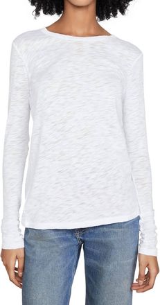Goldie London Classic Long Sleeve Crew Tee In White