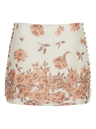 Cara Cara Roseland mini skirt - women - Cotton/Linen/Flax - 10 - Neutrals