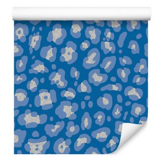OEM Carta Da Parati Effetto Pelle Blu E Viola, Blu E Grigio Chiaro, 50x1000 Cm