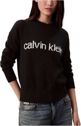Calvin Klein Rondgebreide trui - Dames - Ronde hals truien - Zwart - XS - Truien & Vesten
