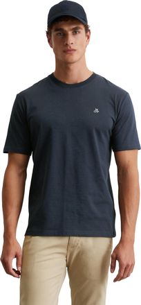 Marc O'Polo T-Shirt MARC OPOLO, Herren, Gr. XXXL (58), blau (schwarz night), Jersey, Obermaterial: 100% Baumwolle, Basic, Rundhals, Shirts T-Shirt, Logo-T-Shirt a