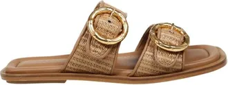 Amato Daniele Sliders, female, Brown, Size: 11 US Scuro/Corda Flat Sandal