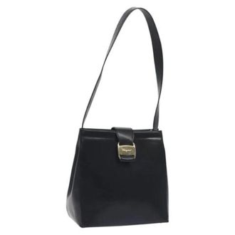 Ferragamo Tweedehands leren handtassen - Dames - Vintage Schoudertas - Zwart - ONE Size - Leer - Vintage