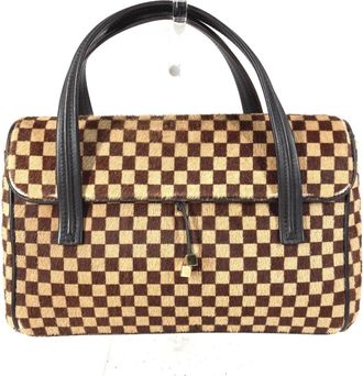 Louis Vuitton Brown Leather Handbag Tote Bag (Pre-Owned)