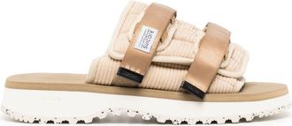 Suicoke Moto-Shellab logo-patch sandals - unisex - Suede - 5 - Neutrals