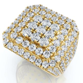 Pompeii3 5Ct TW Mens Round Diamond Pave Ring Gold Lab Grown