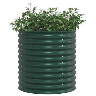 Berkfield Home Garden Raised Bed Green 80x80x81 cm Galvanised Steel | Size: 80 x 80 x 81 cm