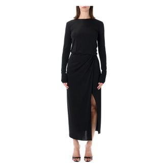 Andamane Kleedjes, Dames, Zwart, S, Gia Midi Jurk