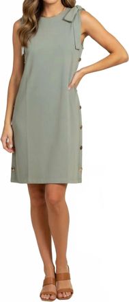 She + Sky Womens Sleeveless Side Buttoned Knit Mini Dress In Sage
