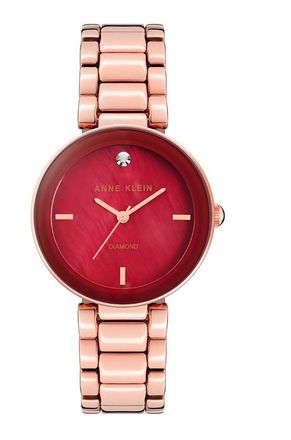 Anne Klein Ceramic Red Dial Ladies Watch AK/1362BYRG