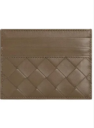 Bottega Veneta Intrecciato Lambskin Card Case - Green