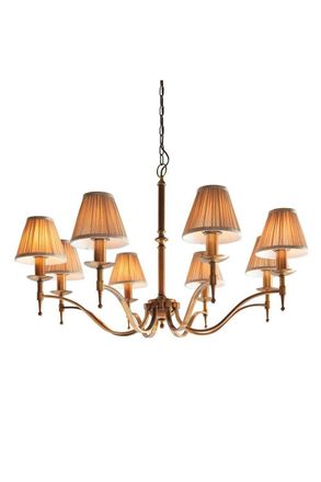 Netlighting Stanford 8 Light Multi Arm Chandelier Antique Brass Finish E14 in Gold