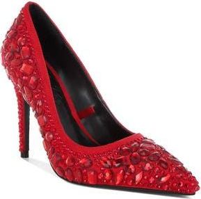 London Rag Iceout Crystal Embellished Pump in Red at Nordstrom Rack, Size 6