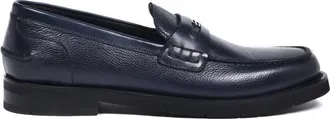 Baldinini Gekreukt Leren Loafer - Heren - Loafers - Blauw - 42 1/2 EU - Leer - Schoenen