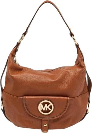 Michael Kors Tweedehands leren handtassen - Dames - Vintage Schoudertas - Bruin - ONE Size - Leer - Vintage