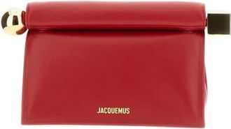 Jacquemus Clutches, female, Red, ONE SIZE, Rond Carr&eacute; Clutch