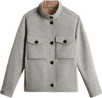 Woolrich Jassen - Dames - Zomerjassen - Grijs - S - Wol - Jassen
