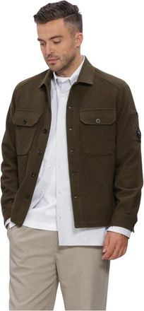 C.P. Company C.p. Company - Exclusives Overshirt In Felted Wool - Heren - Jassen - Groen - Maat: XL Wol