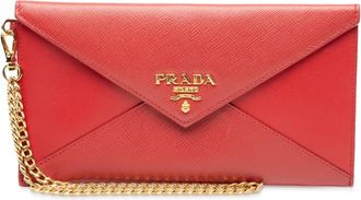 Prada Red Color Leather Pouch (Pre-Owned)