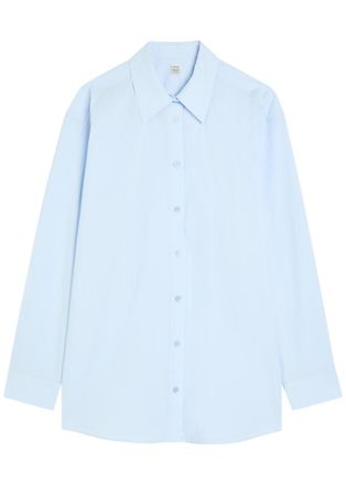 Toteme Classic Tumbled Cotton-poplin Shirt - Light Blue - 32 (UK4 / Xxs)
